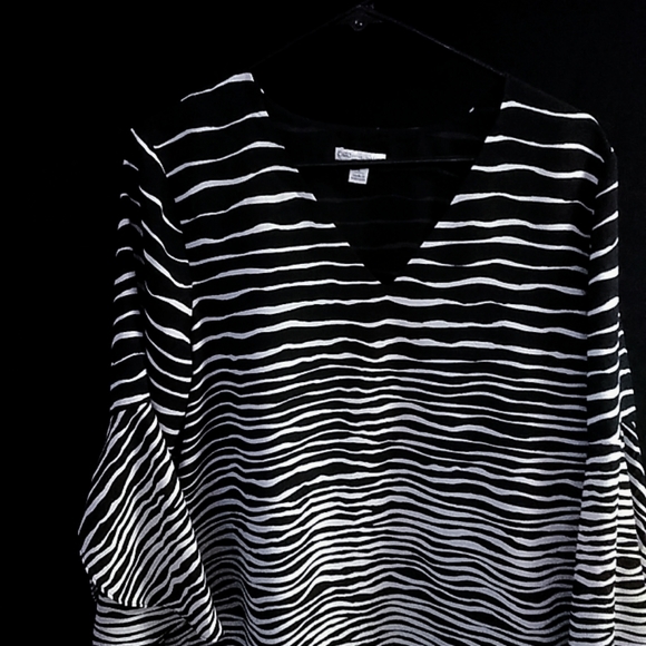 Cato's bell sleeved zebra print long sleeve blouse - Picture 3 of 4